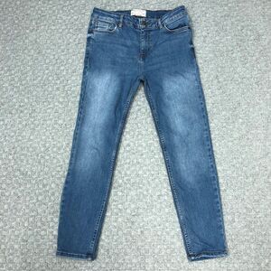Fat Face Super Skinny Jeans Womens 12S Blue Med Wash Mid Rise Stretch Eco Denim